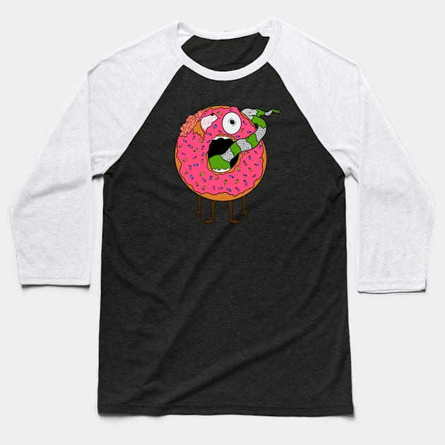 Monster Sprinkle Donut Baseball T-Shirt by Skitz0j0e